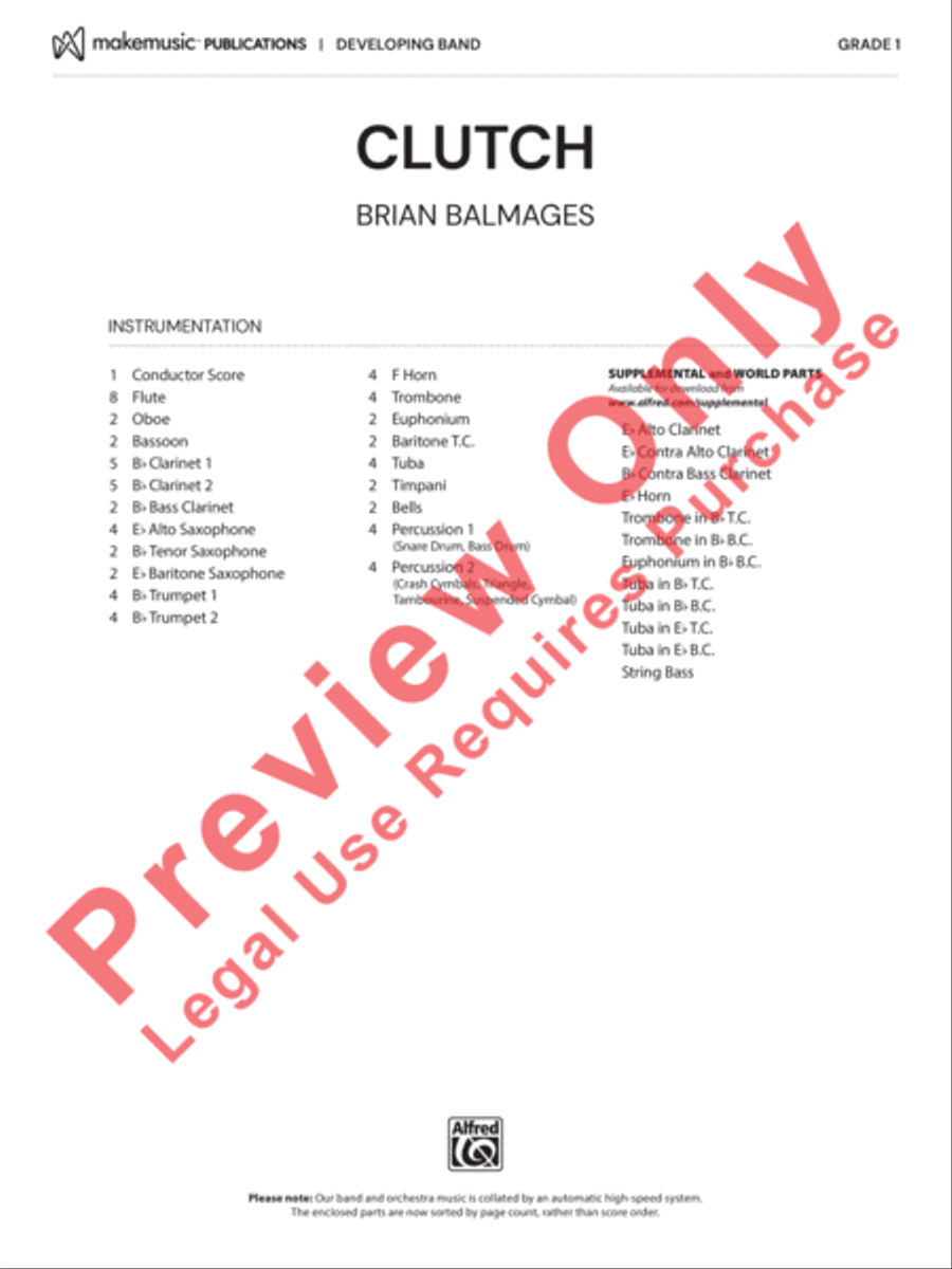 Clutch Clutch Concert Band scores gallery preview page 2