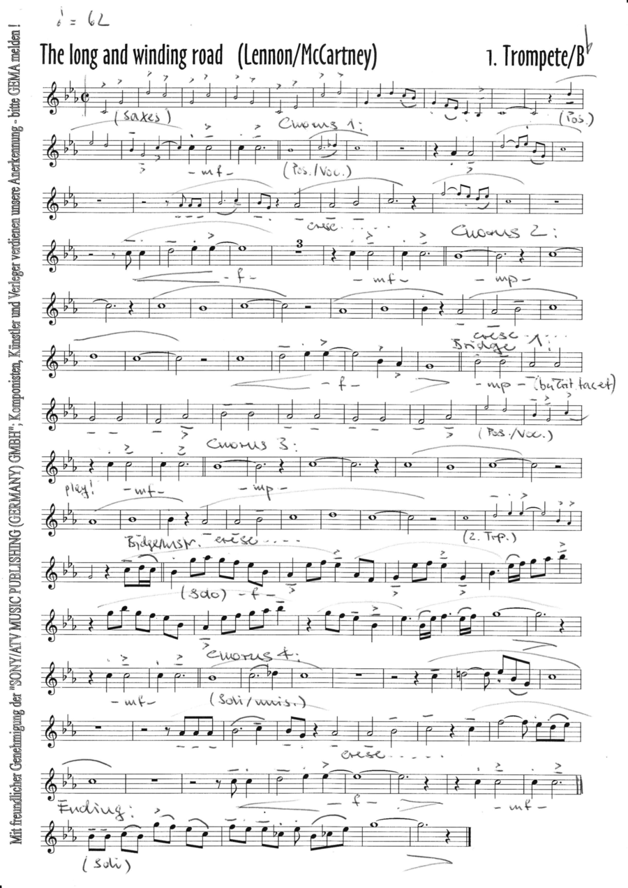 The Long And Winding Road Jazz Ensemble scores gallery preview page 1