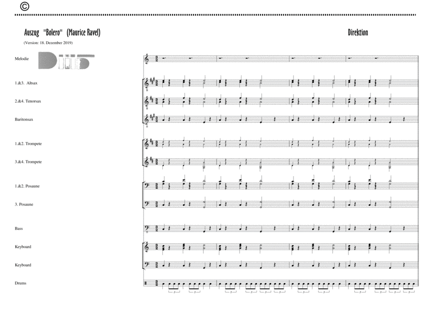 Bolero Tenor Saxophone scores gallery preview page 1