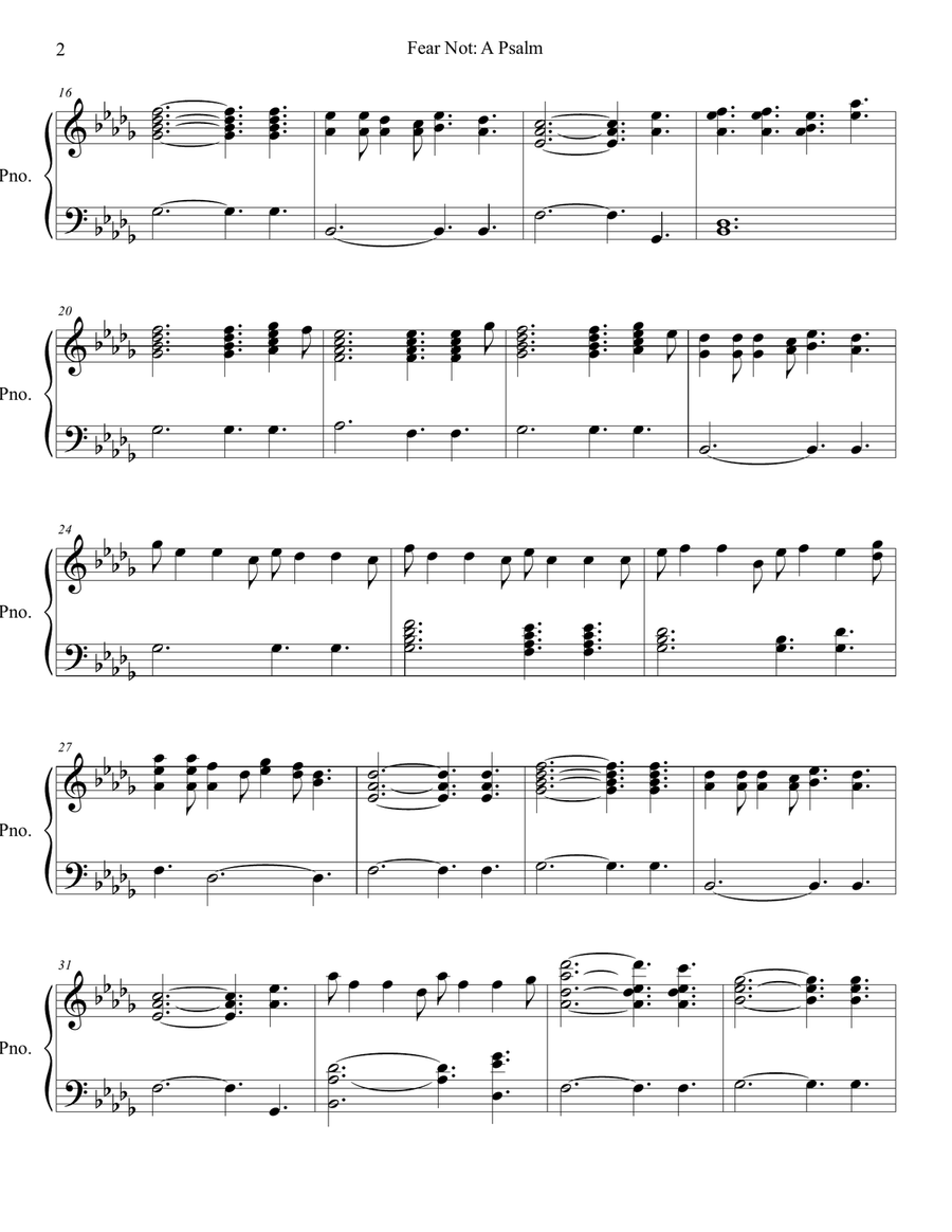 Fear Not: A Psalm Fear Not: A Psalm 4-Part scores gallery preview page 2