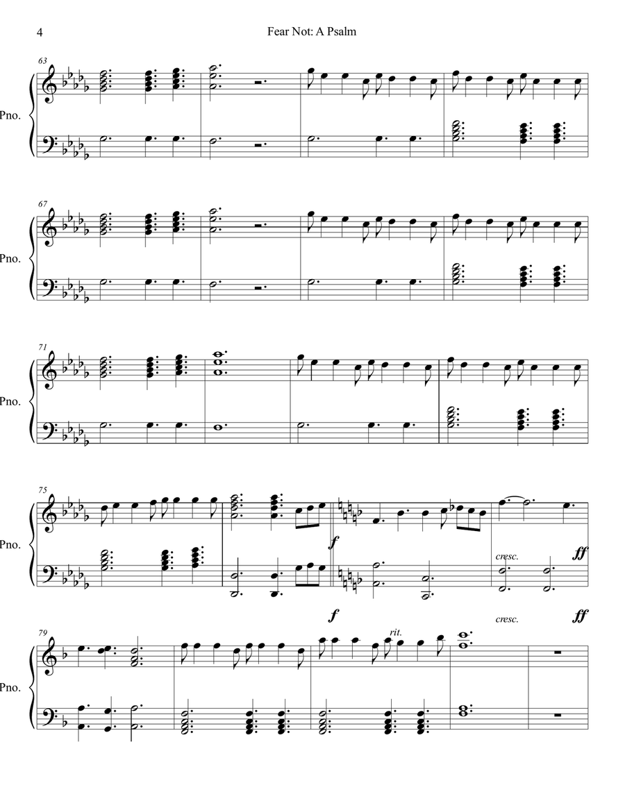 Fear Not: A Psalm Fear Not: A Psalm 4-Part scores gallery preview page 4