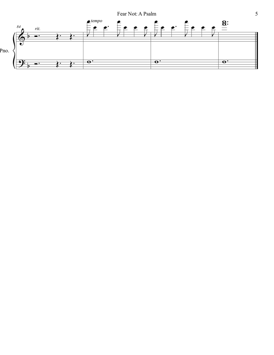 Fear Not: A Psalm Fear Not: A Psalm 4-Part scores gallery preview page 5