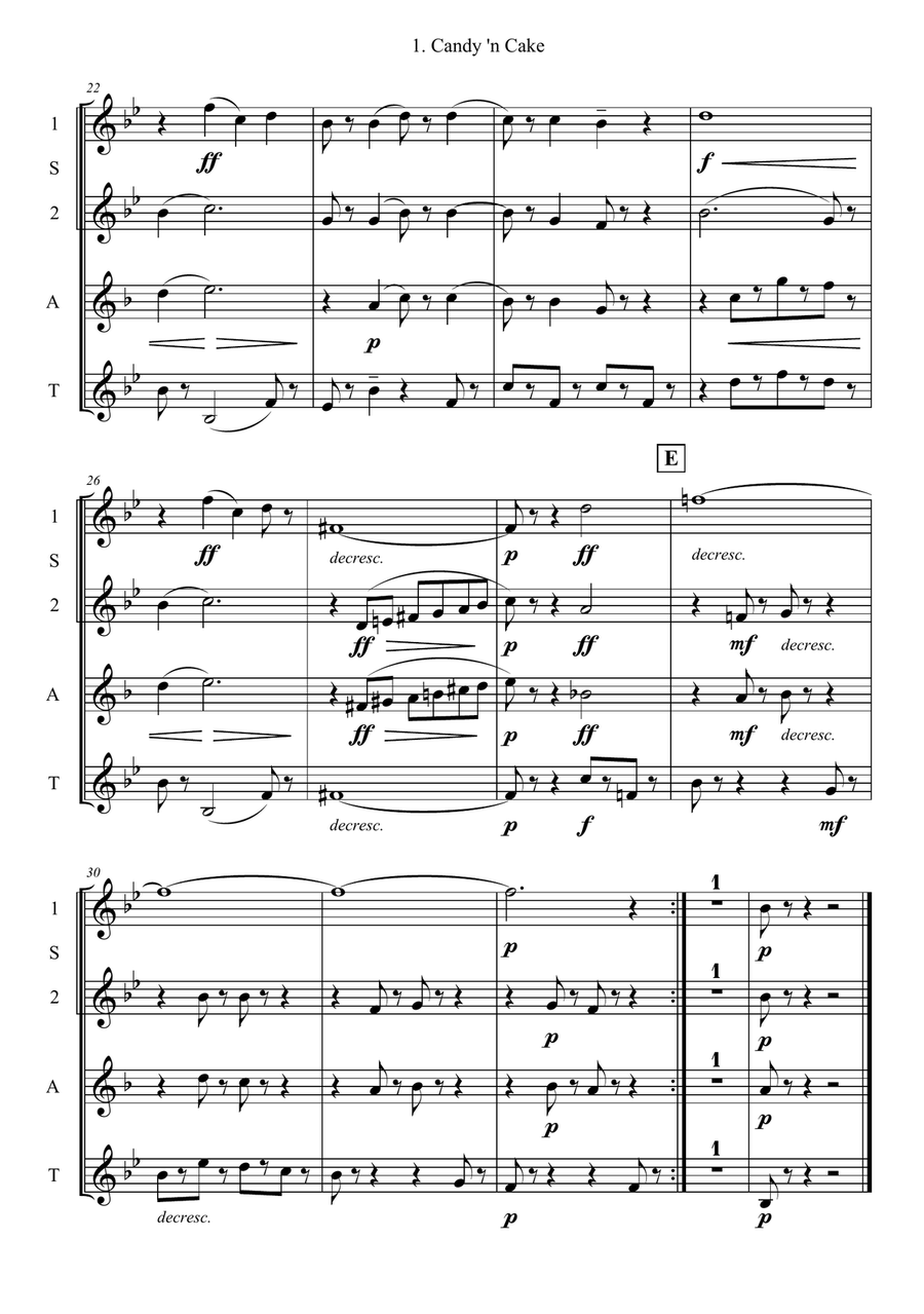 Candy 'n Cake Candy 'n Cake Saxophone Quartet scores gallery preview page 3