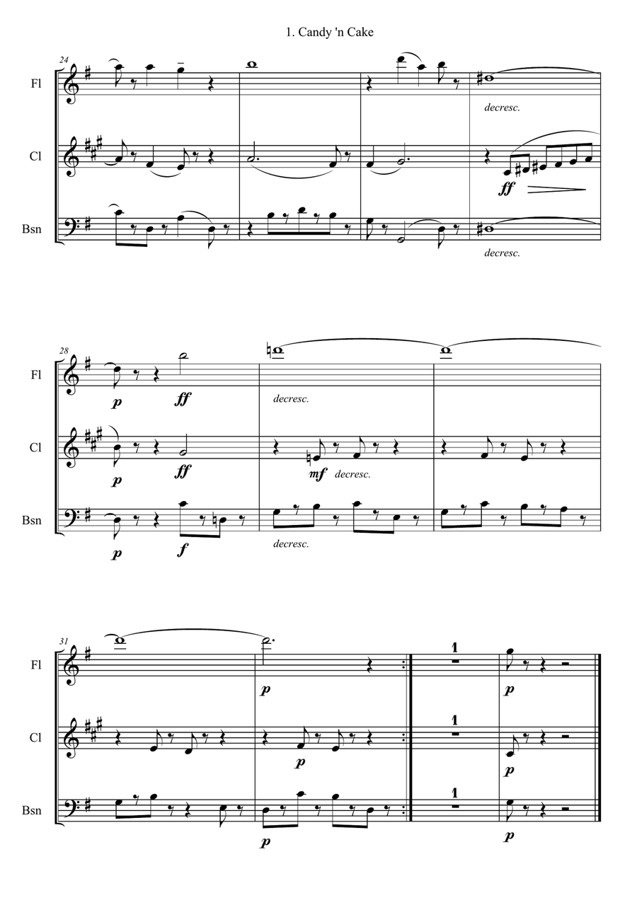 Candy 'n Cake Candy 'n Cake Woodwind Trio scores gallery preview page 3