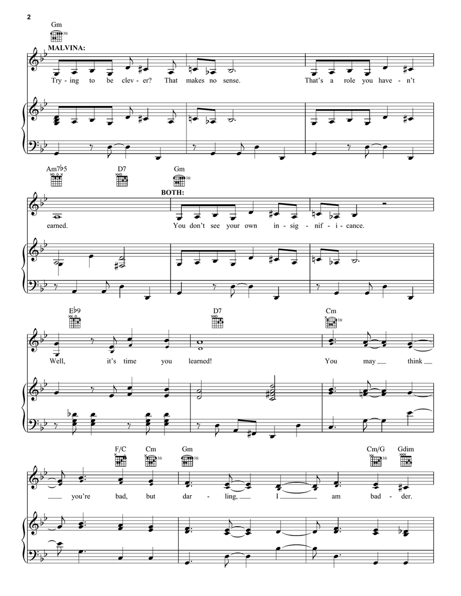 Badder (from Disenchanted) Piano, Vocal, Guitar scores gallery preview page 2