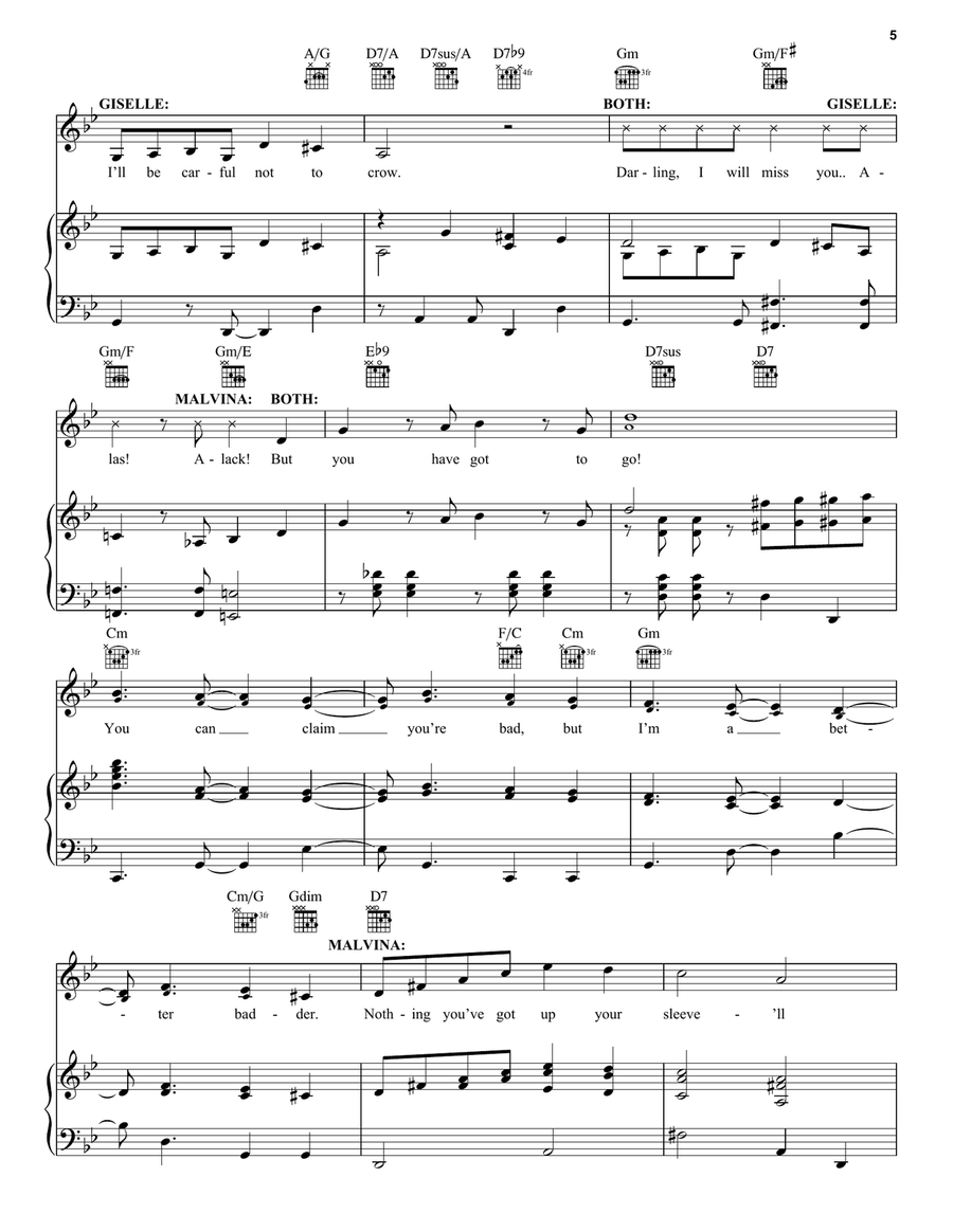 Badder (from Disenchanted) Piano, Vocal, Guitar scores gallery preview page 5