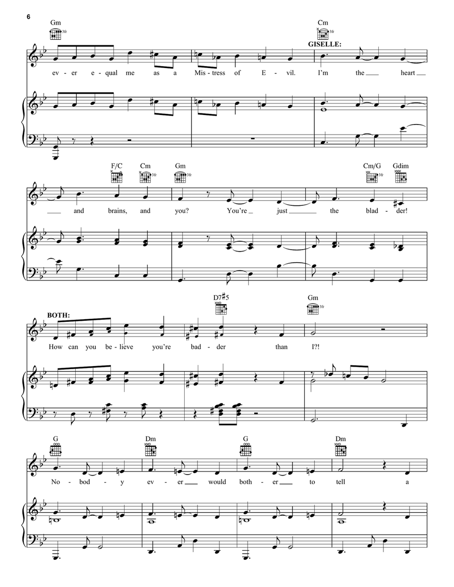 Badder (from Disenchanted) Piano, Vocal, Guitar scores gallery preview page 6