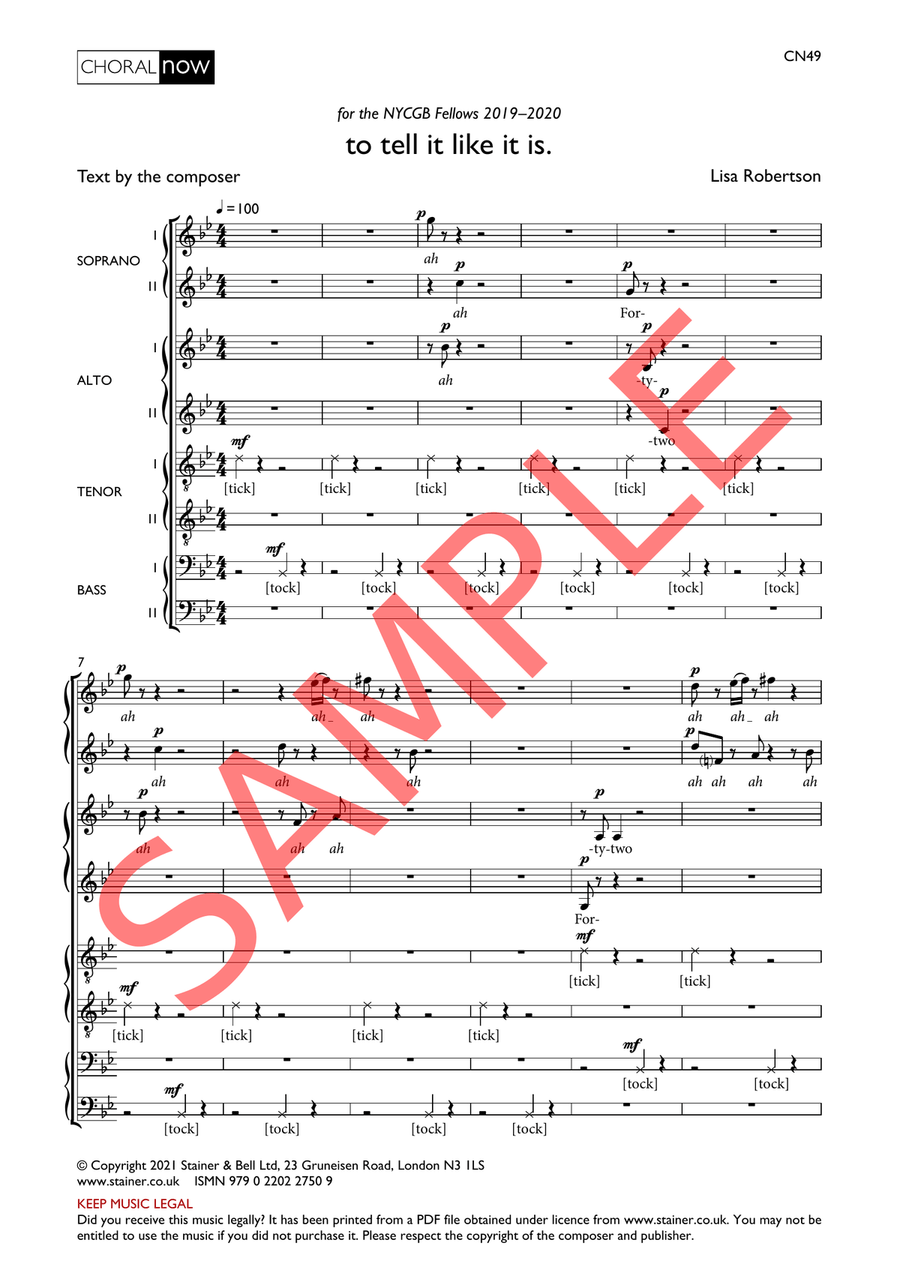 to tell it like it is. 4-Part scores gallery preview page 2
