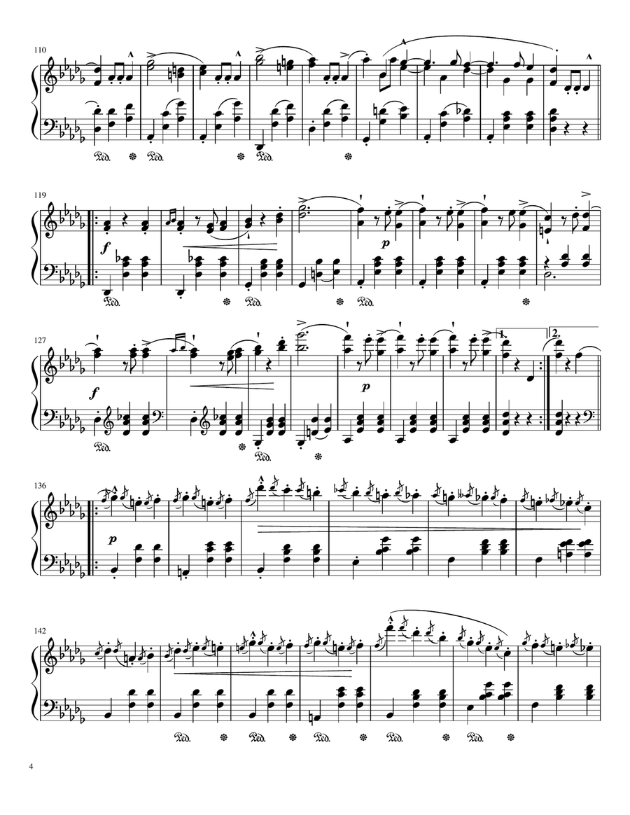 Waltz Op. 18, Nº 1 (The Grande Valse Brillante in E-Flat Major) Piano Solo scores gallery preview page 4