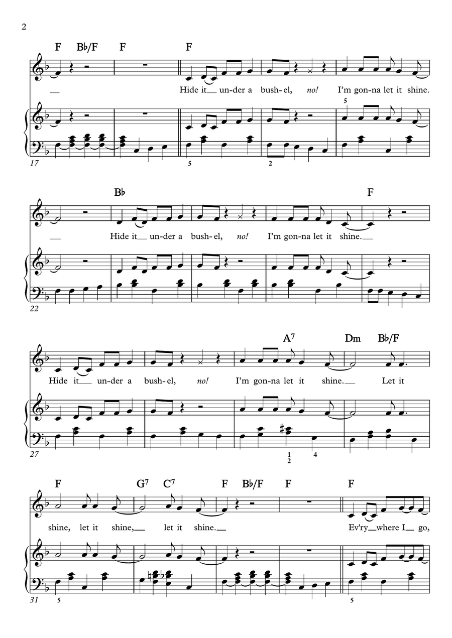 This Little Light of Mine Piano, Vocal scores gallery preview page 2