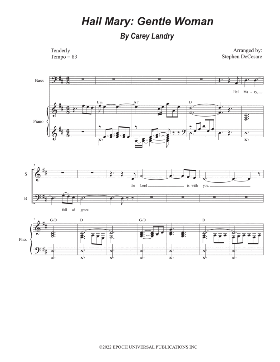 Hail Mary: Gentle Woman Choir scores gallery preview page 1