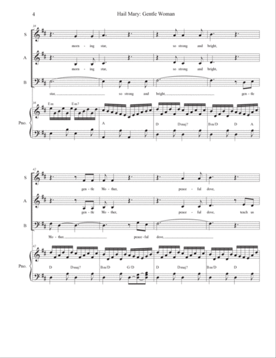 Hail Mary: Gentle Woman Choir scores gallery preview page 4