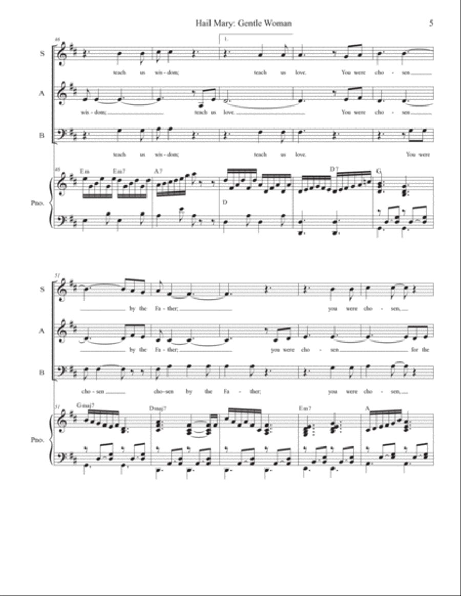 Hail Mary: Gentle Woman Choir scores gallery preview page 5