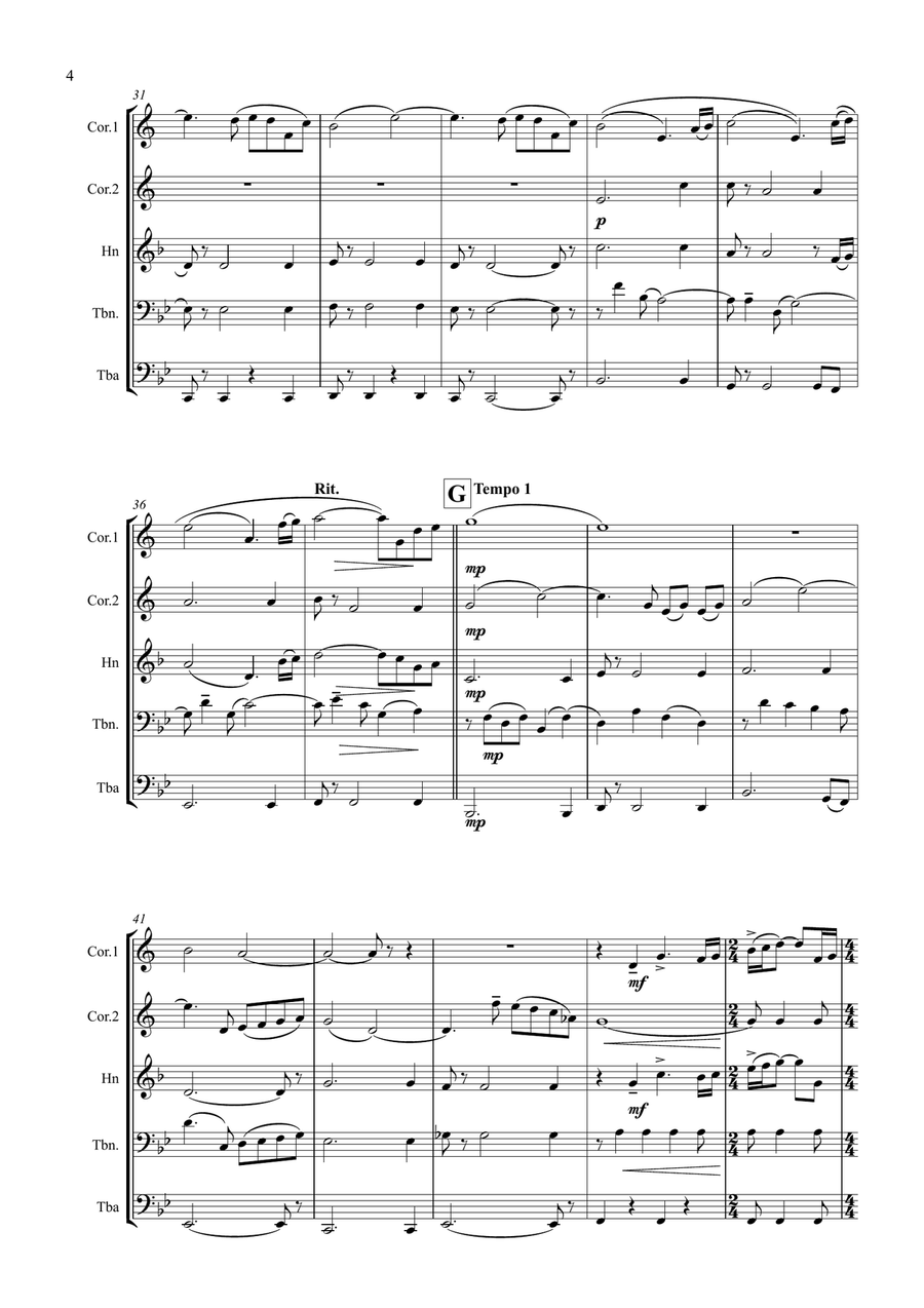 Out of Africa Brass Ensemble scores gallery preview page 4