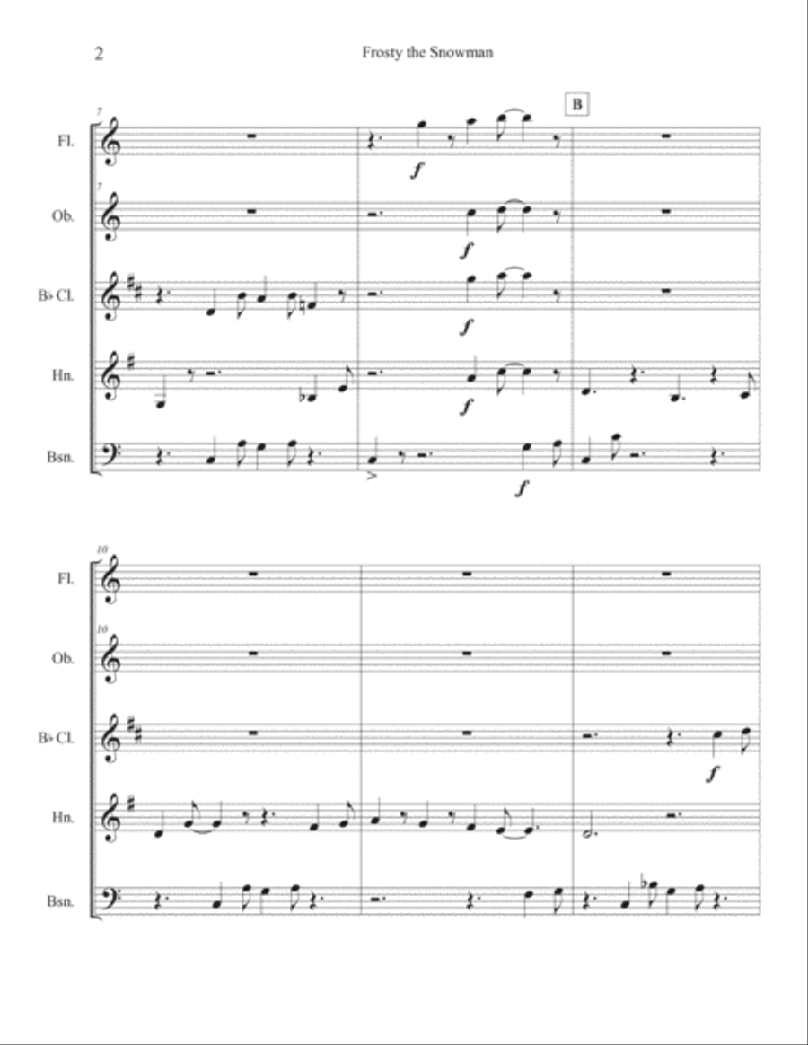 Frosty The Snowman (motion Picture) Bassoon scores gallery preview page 2