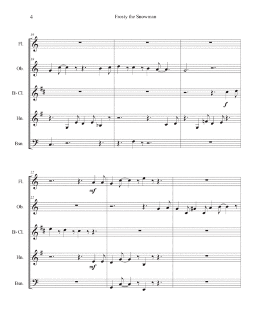 Frosty The Snowman (motion Picture) Bassoon scores gallery preview page 4