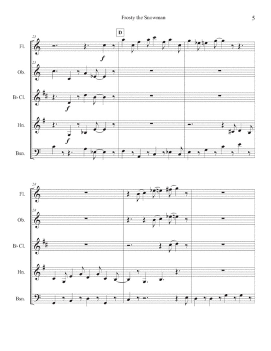 Frosty The Snowman (motion Picture) Bassoon scores gallery preview page 5