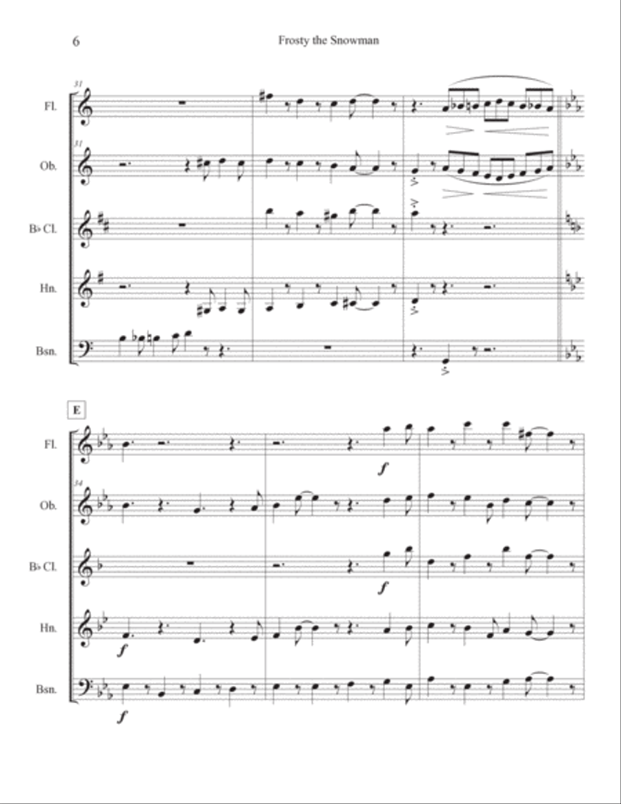 Frosty The Snowman (motion Picture) Bassoon scores gallery preview page 6