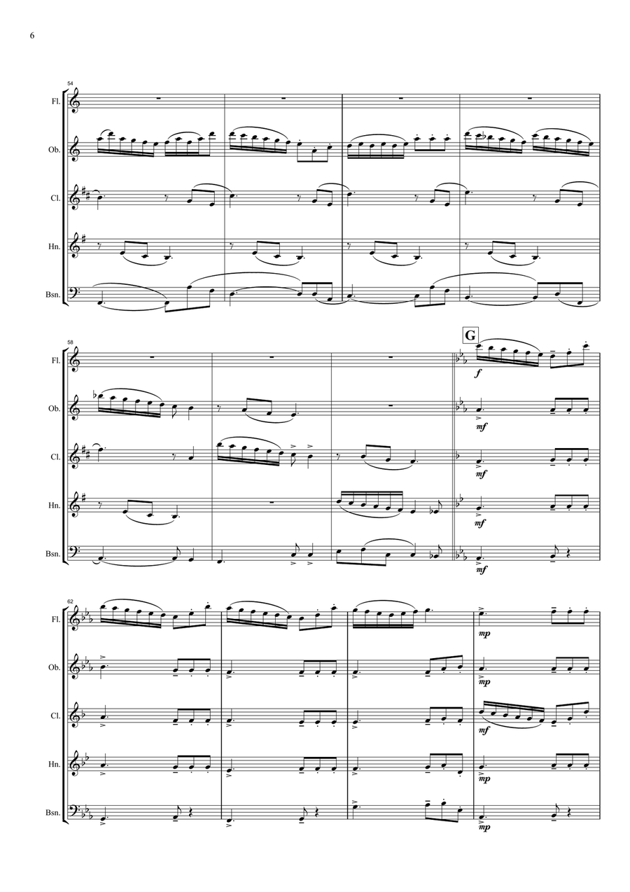 Hidden life Woodwind Quintet scores gallery preview page 6