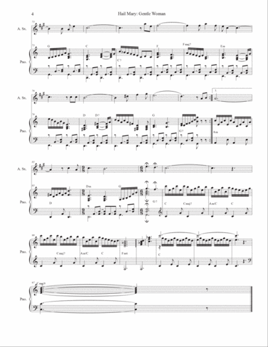 Hail Mary: Gentle Woman Alto Saxophone scores gallery preview page 4