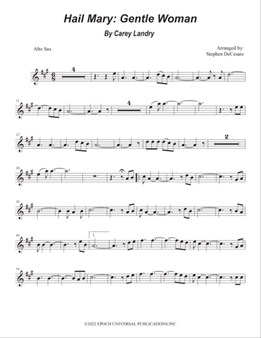 Hail Mary: Gentle Woman Alto Saxophone scores gallery preview page 5