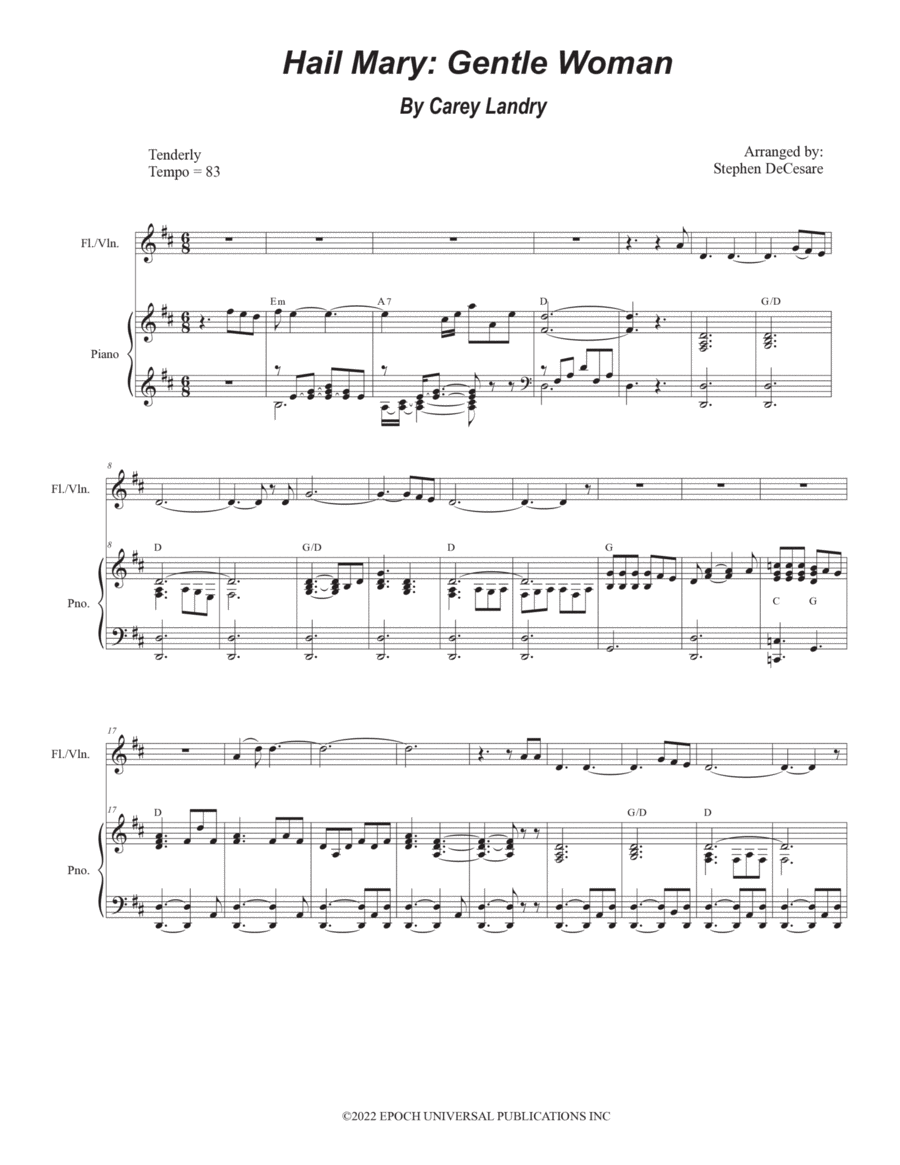 Hail Mary: Gentle Woman Violin Solo scores gallery preview page 1