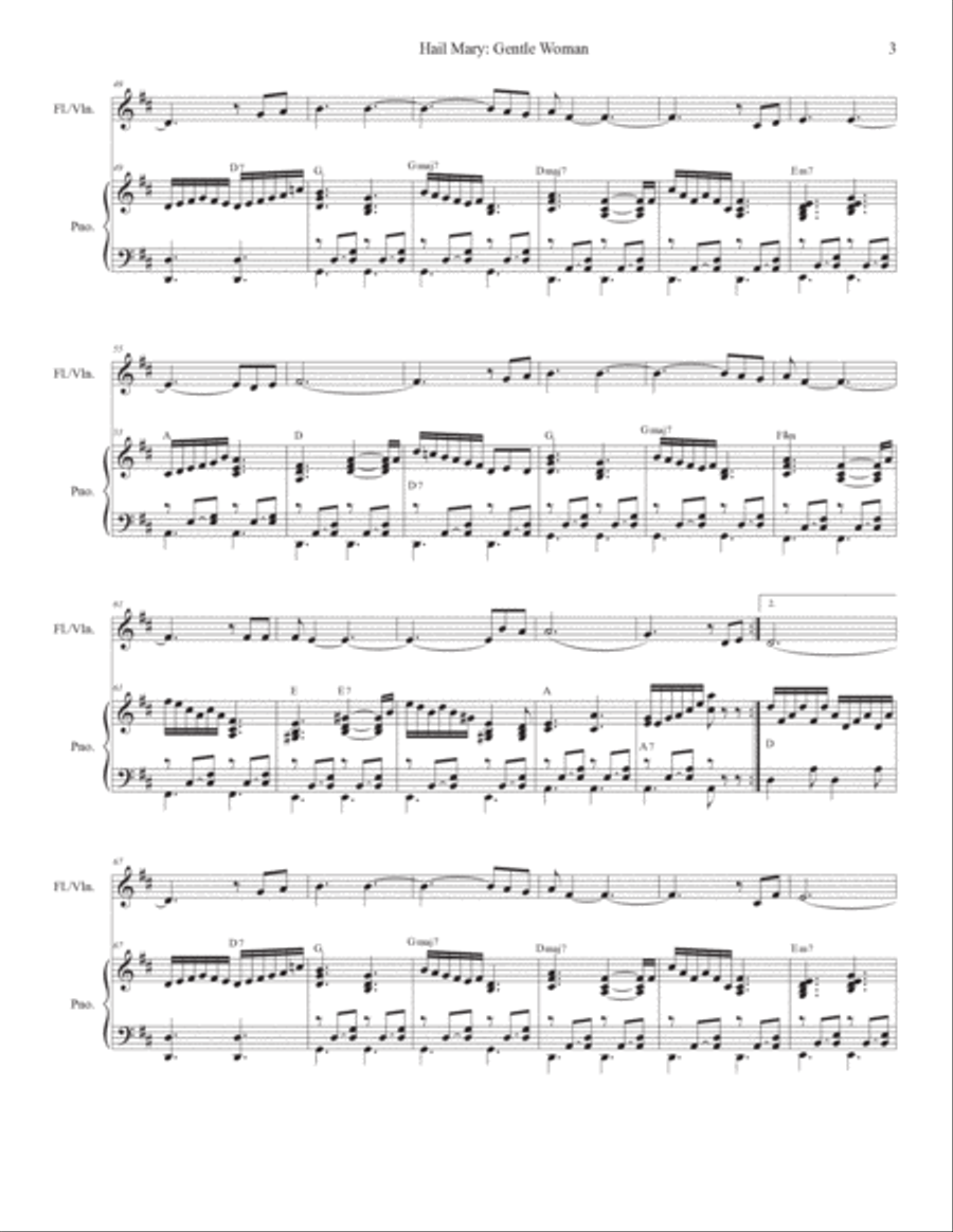 Hail Mary: Gentle Woman Violin Solo scores gallery preview page 3