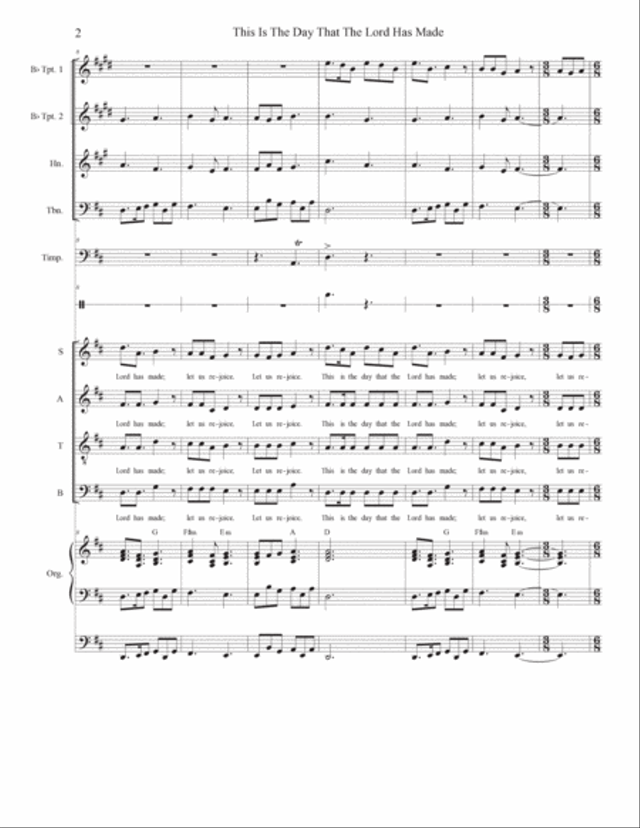 This Is The Day That The Lord Has Made (Solo and SATB) Divisi scores gallery preview page 2