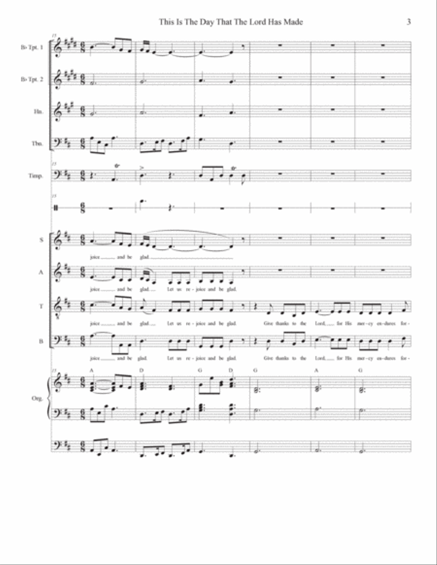 This Is The Day That The Lord Has Made (Solo and SATB) Divisi scores gallery preview page 3