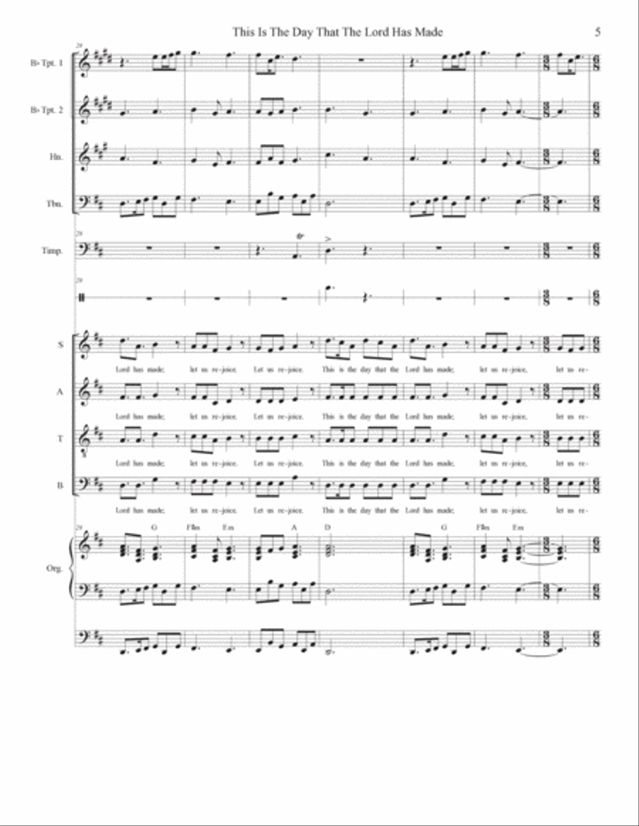 This Is The Day That The Lord Has Made (Solo and SATB) Divisi scores gallery preview page 5