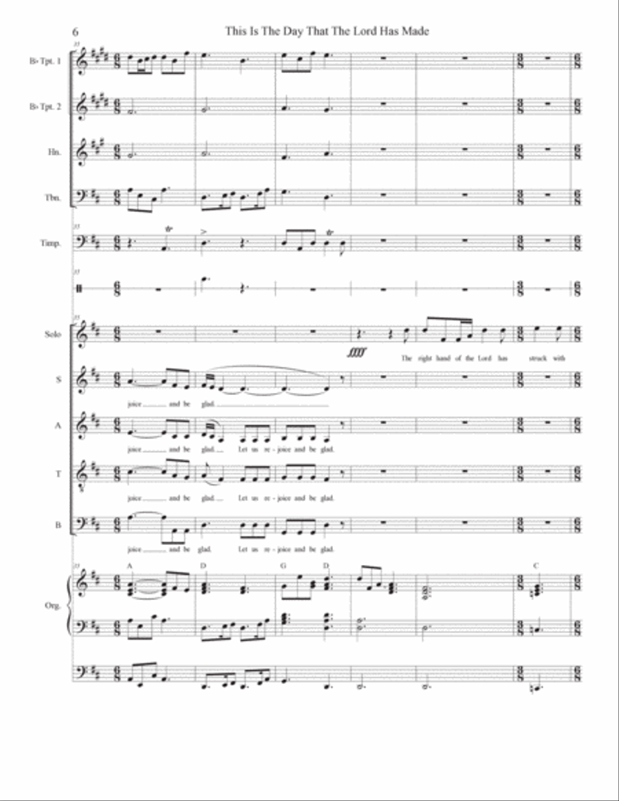This Is The Day That The Lord Has Made (Solo and SATB) Divisi scores gallery preview page 6