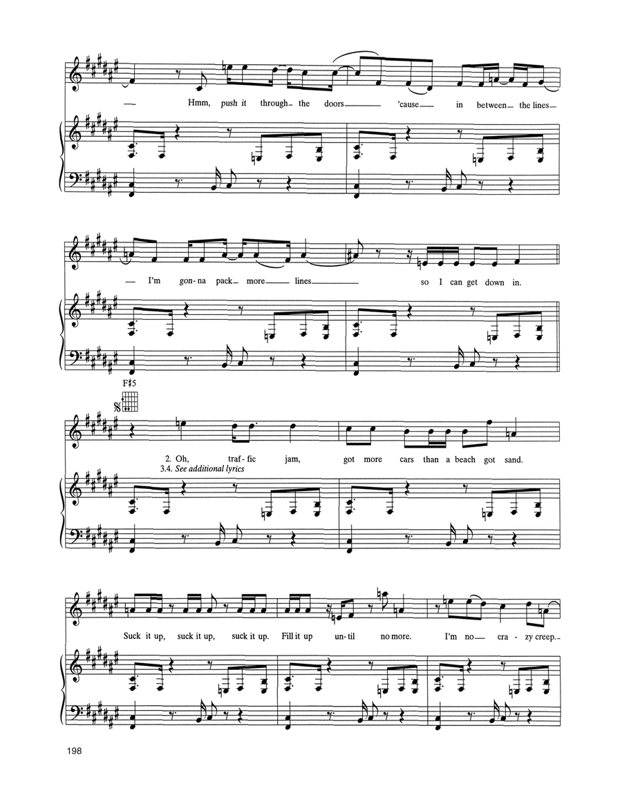 Too Much Too Much Piano, Vocal, Guitar scores gallery preview page 2