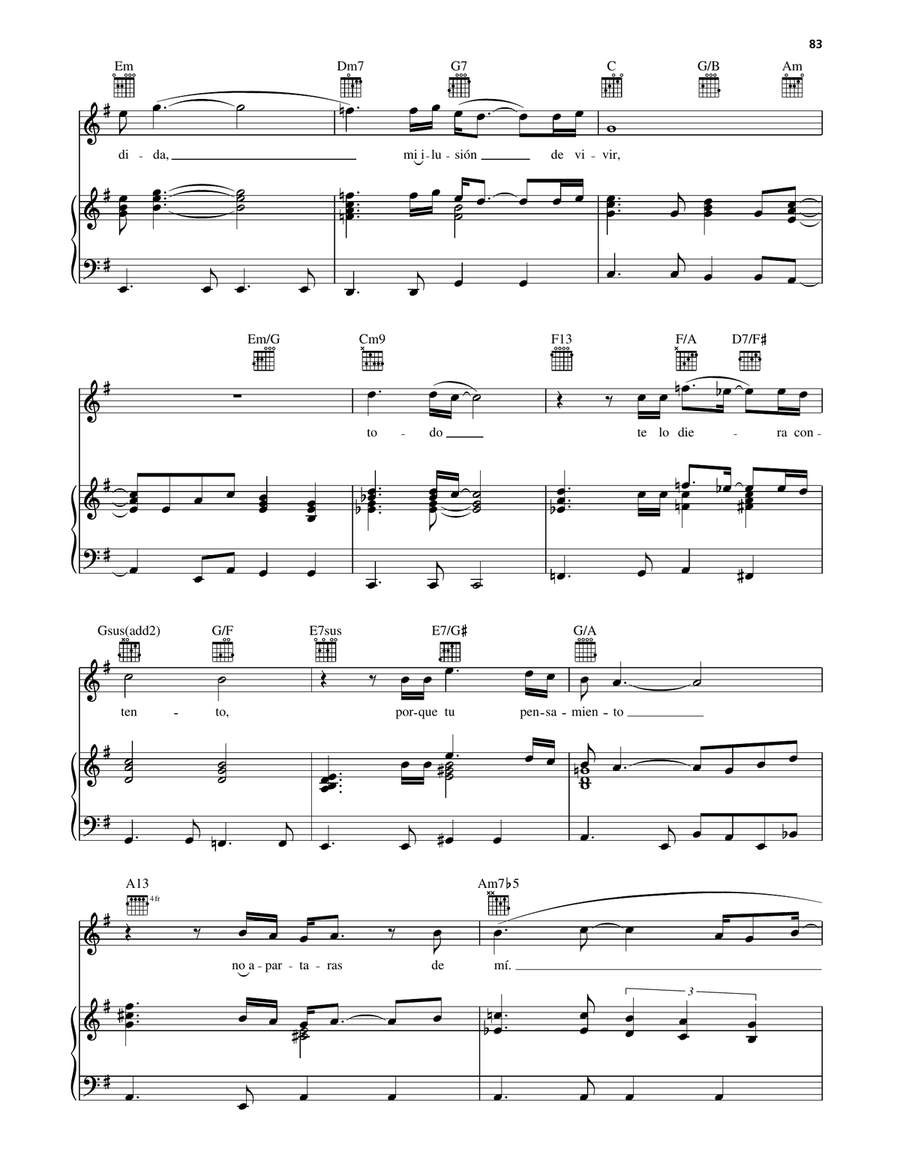 Todo Y Nada Piano, Vocal, Guitar scores gallery preview page 2