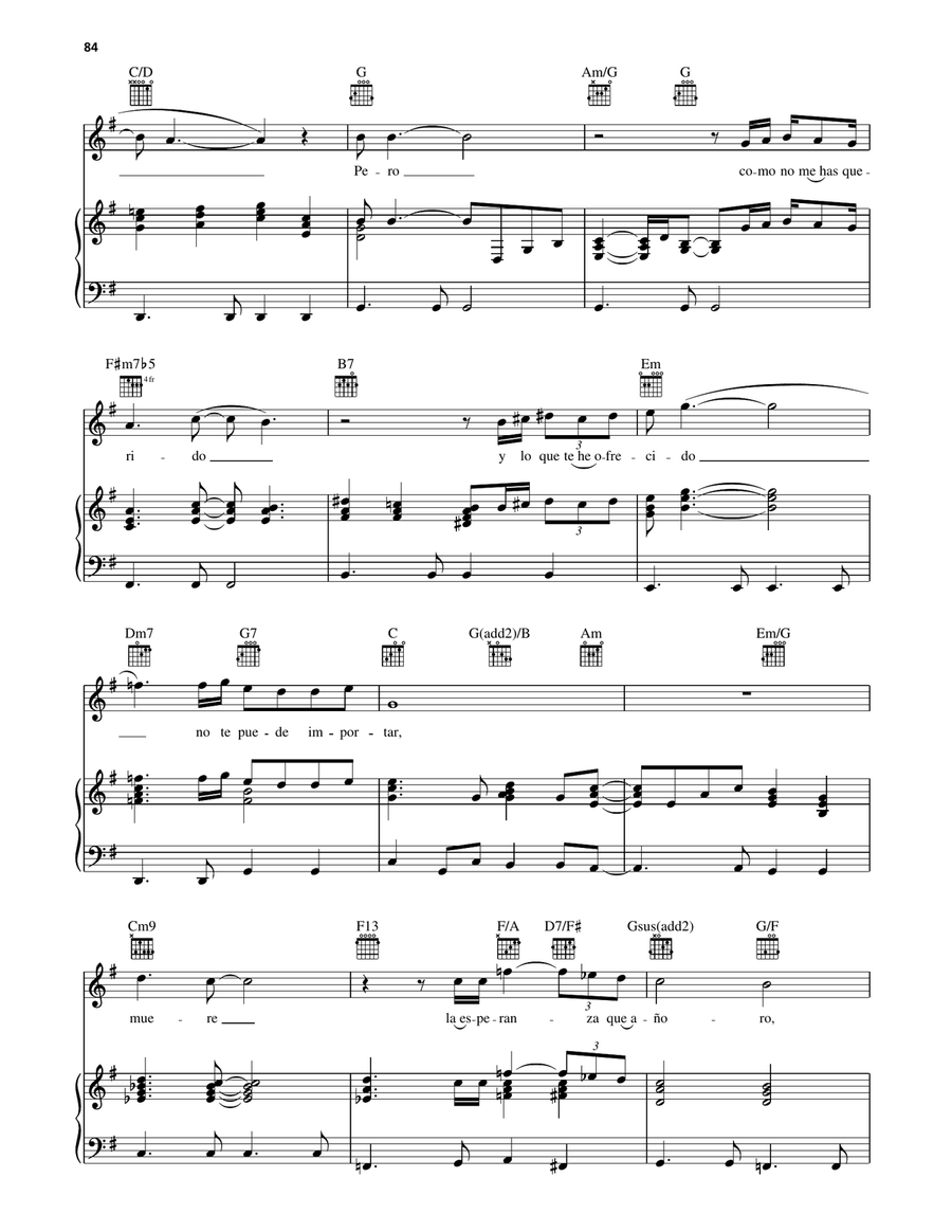 Todo Y Nada Piano, Vocal, Guitar scores gallery preview page 3