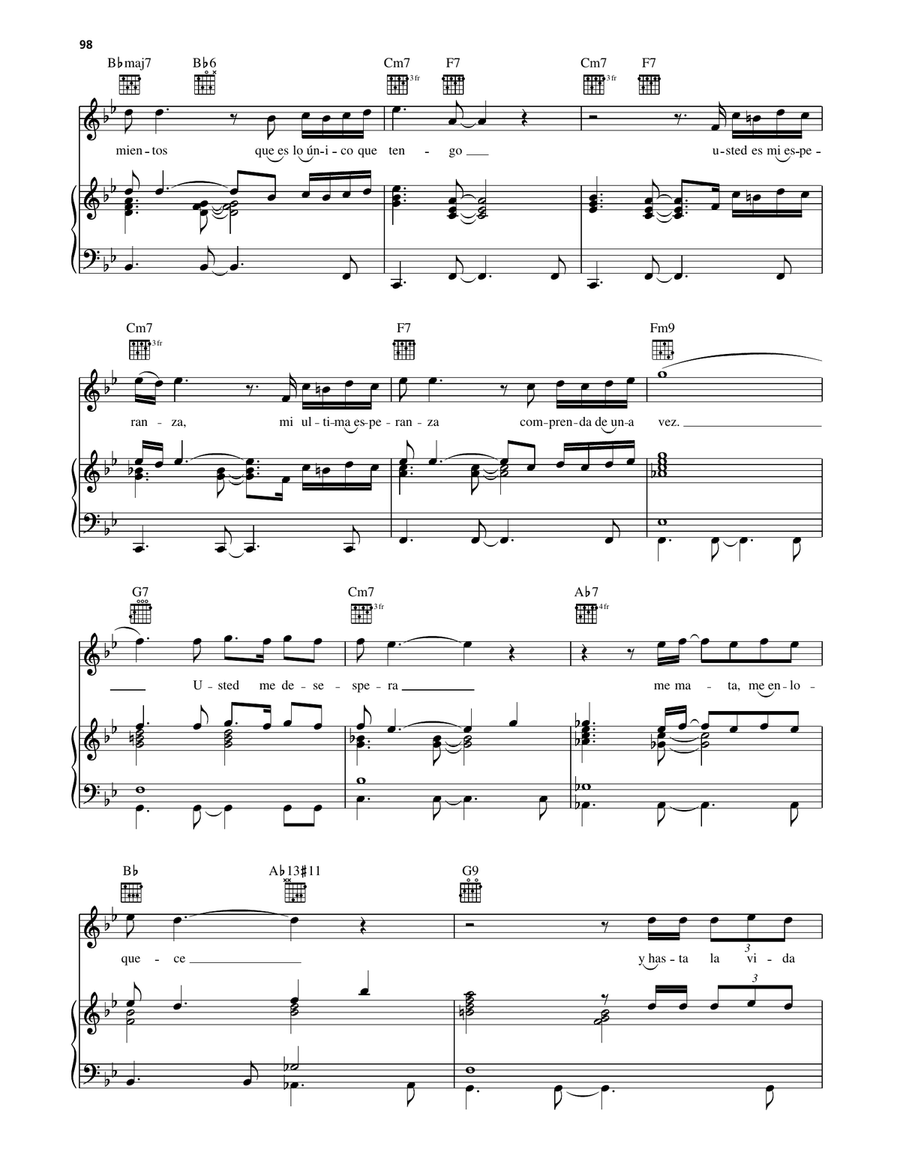 Usted Usted Piano, Vocal, Guitar scores gallery preview page 3
