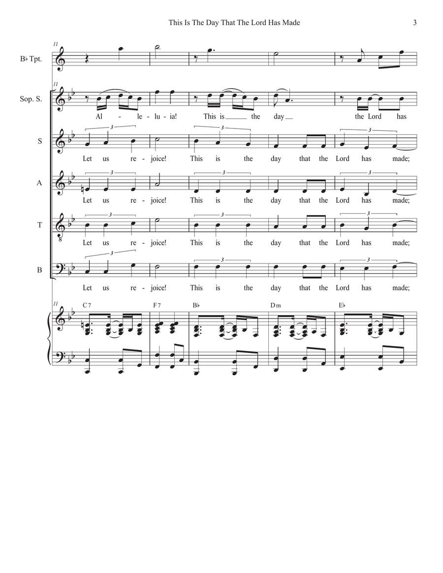 This Is The Day That The Lord Has Made (Psalm 118) (SATB) 4-Part scores gallery preview page 3