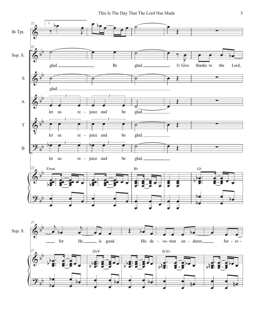 This Is The Day That The Lord Has Made (Psalm 118) (SATB) 4-Part scores gallery preview page 5