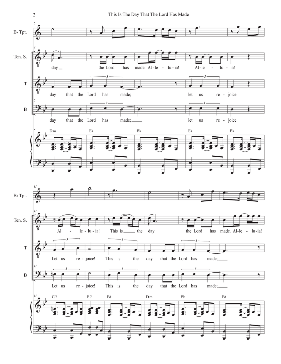 This Is The Day That The Lord Has Made (Psalm 118) (Duet for Tenor and Bass solo) Tenor Voice scores gallery preview page 2