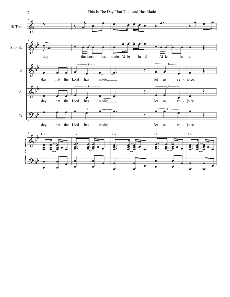 This Is The Day That The Lord Has Made (Psalm 118) (Vocal Trio - (SAB) 3-Part scores gallery preview page 2