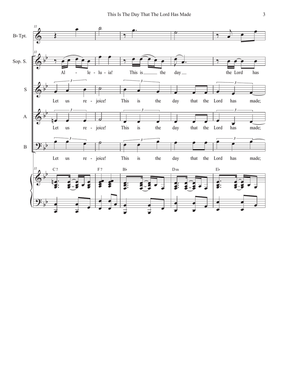 This Is The Day That The Lord Has Made (Psalm 118) (Vocal Trio - (SAB) 3-Part scores gallery preview page 3