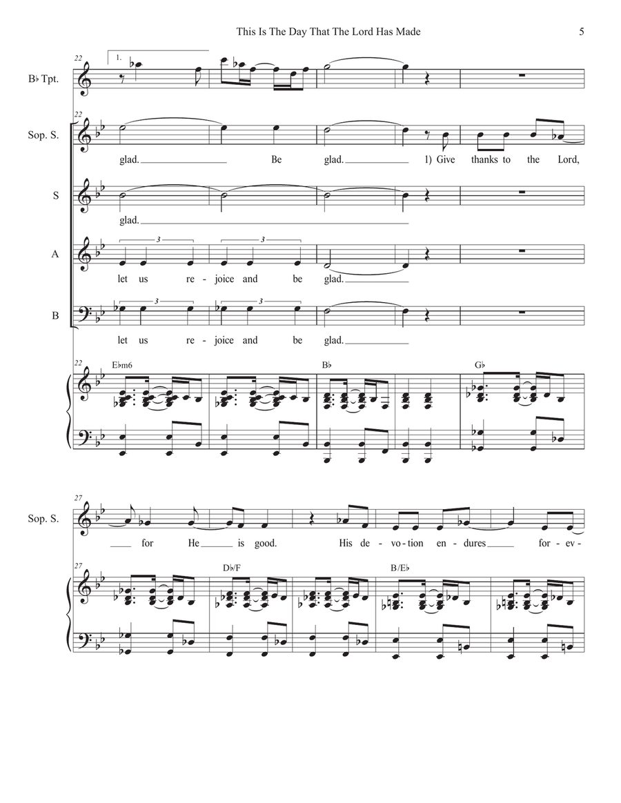 This Is The Day That The Lord Has Made (Psalm 118) (Vocal Trio - (SAB) 3-Part scores gallery preview page 5