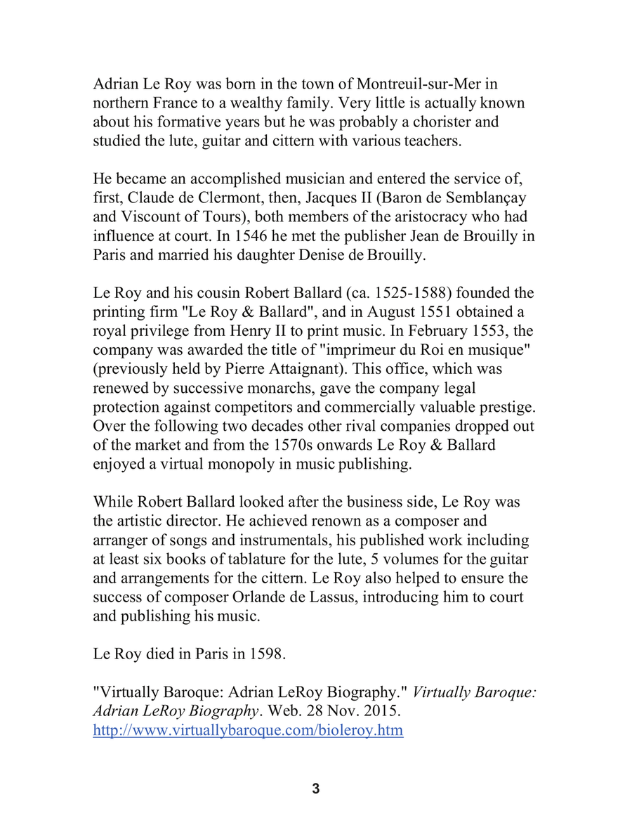 Adrian Le Roy Second Book of Guitar Tablature For Low G Ukulele Acoustic Guitar scores gallery preview page 5