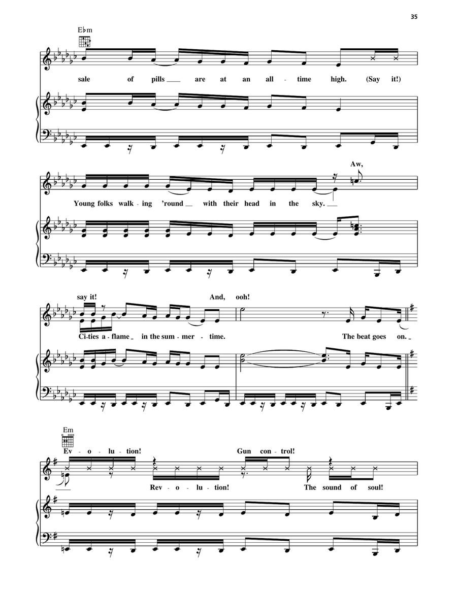 Ball Of Confusion (That's What The World Is Today) Piano, Vocal, Guitar scores gallery preview page 4