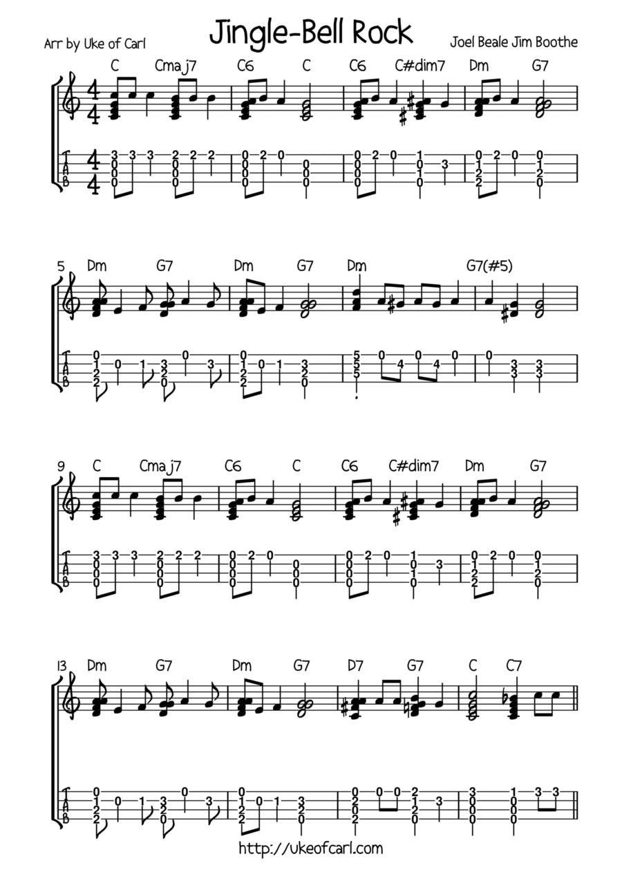 Jingle Bell Rock Ukulele scores gallery preview page 1