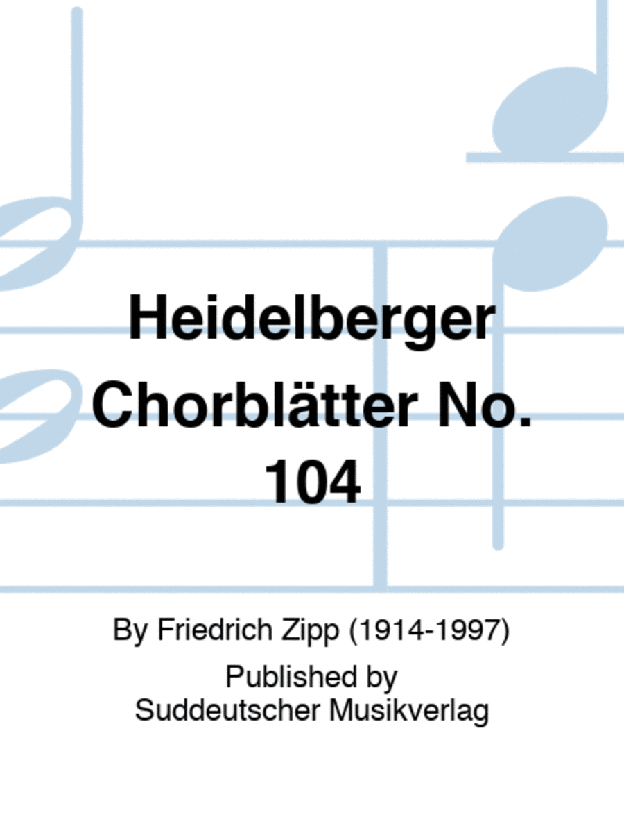 Heidelberger Chorblätter No. 104 TTBB scores gallery preview page 1