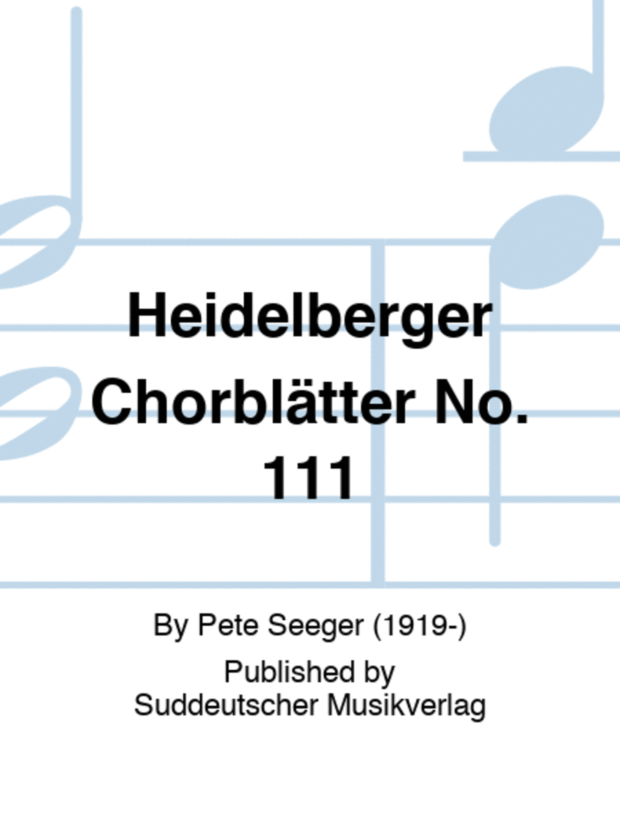 Heidelberger Chorblätter No. 111 TTBB scores gallery preview page 1
