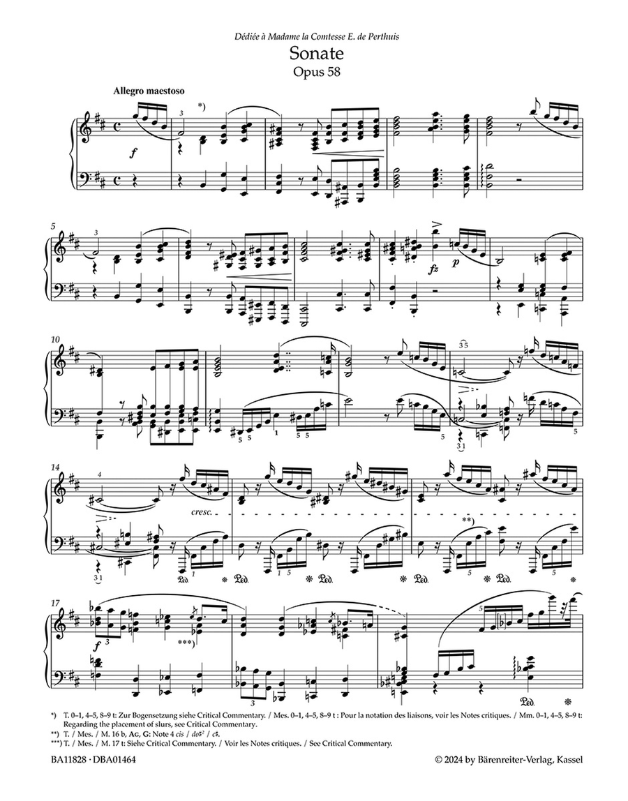 Sonata for Piano in B minor, op. 58 Piano Solo scores gallery preview page 2