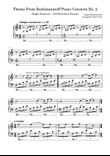 Theme from Rachmaninoff Piano Concerto No. 2 - Adagio Sostenuto - 2nd Movement Excerpt (Easy)