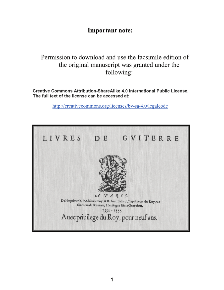 Adrian Le Roy Fourth Book of Tablature for Guitar The Music Of Grégoire Brayssing For Low G Ukulel Acoustic Guitar scores gallery preview page 3