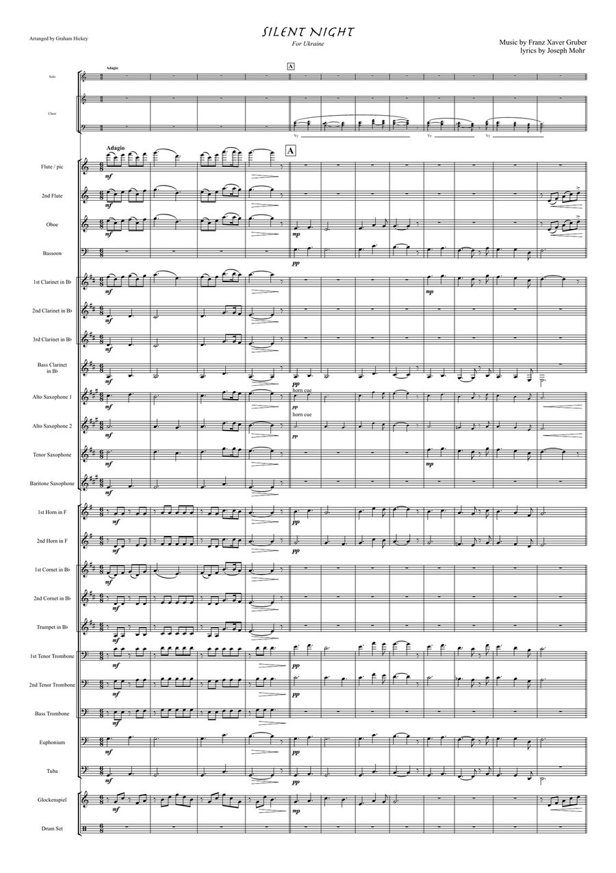 Silent night - for Ukraine Concert Band scores gallery preview page 2